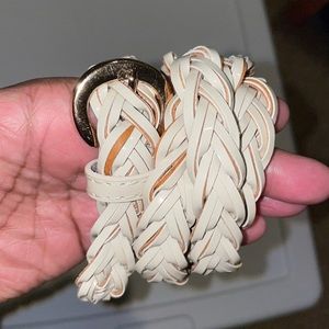 BRAIDED BELT...TAN/BEIGE COLOR...WOMENS..SMALL/MED
